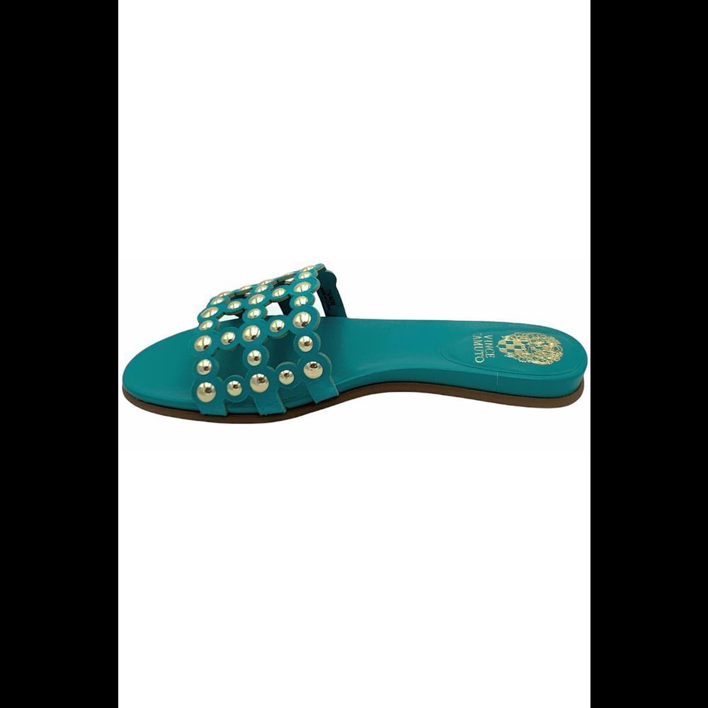 Vince Camuto Leather Studded Slide Sandals Ellanna Cozumel - Medium - Picture 3 of 5